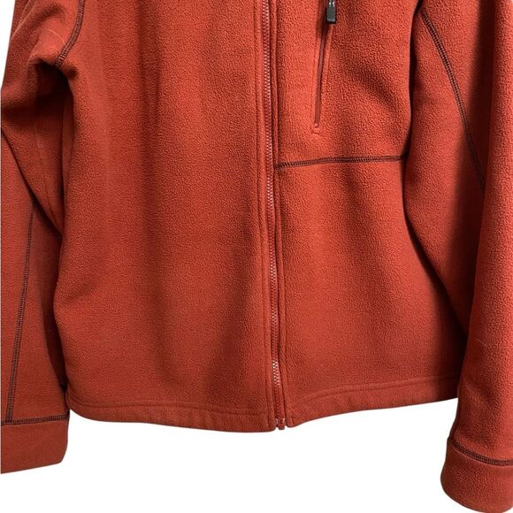 Timberland Full Zip Fleece Jacket Men's Size L Burnt Orange High Neck Zip Pocket - Picture 5 of 16